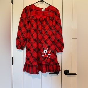 Disney Christmas Red & Black Plaid Minnie Mouse Girls Nightgown - Size 9/10